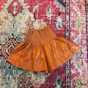 Leather Burnt Orange Women's Shorts XS (never worn)